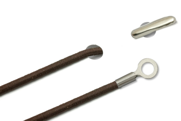 Elastics with Metal End and Closed Cable Lug, Brown