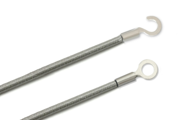 Elastics With Cable Lugs, Closed and Open, Grey