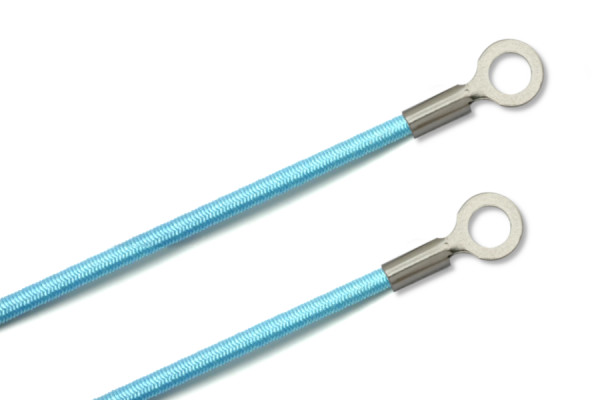 Elastics With Cable Lugs, Closed, Light Blue