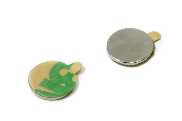 Disc Magnets, 9,5 x 0,75 mm, Self-Adhesive