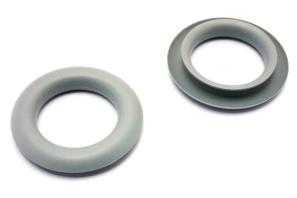 Finger Ring Eyelets, Made of Plastic, Grey