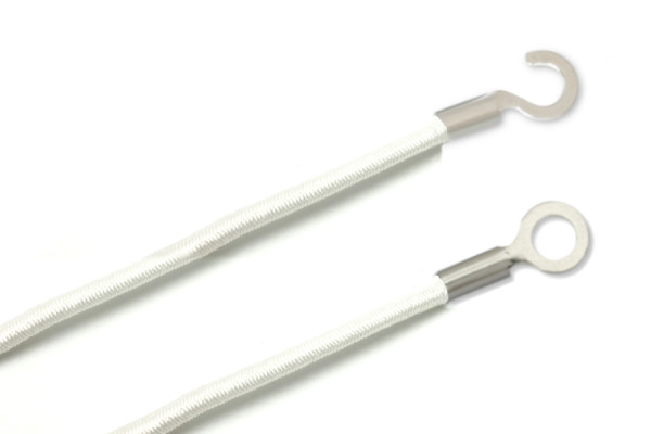 Elastics With Cable Lugs, Closed and Open, White
