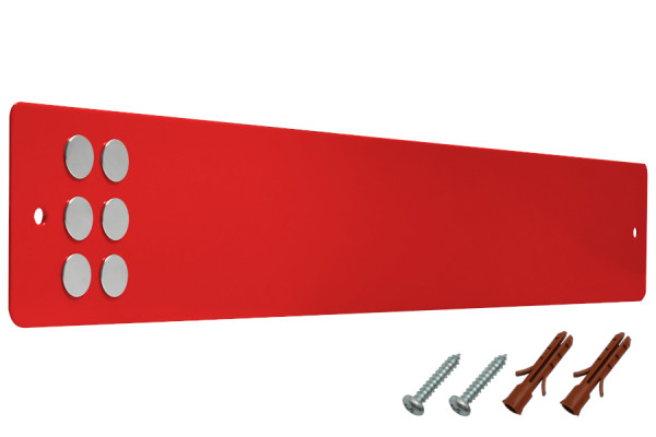 Metal Bars for Magnets incl. Connection Marterial + Magnets, Red RAL 3020