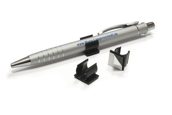 Pen Holders, Made of Plastic, Self-Adhesive, Black