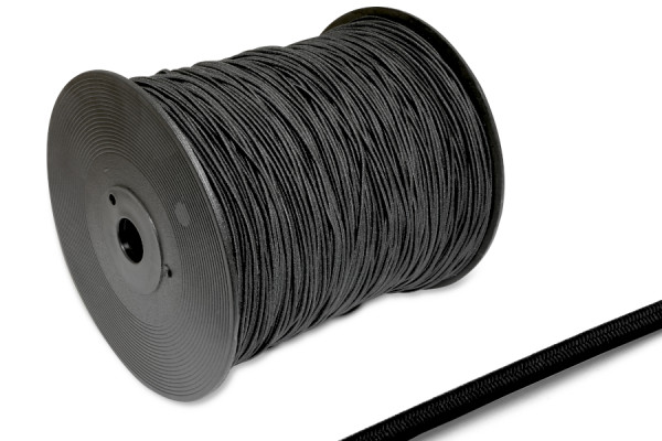 Round Elastics, 1,5 mm Ø, on Spool 500 m, Black