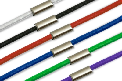 Elastic cords mounted on rings