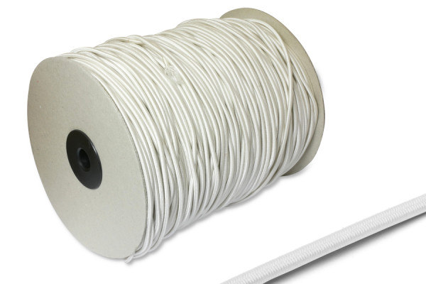 Round Elastics, 3 mm Ø, on Spool 200 m, White