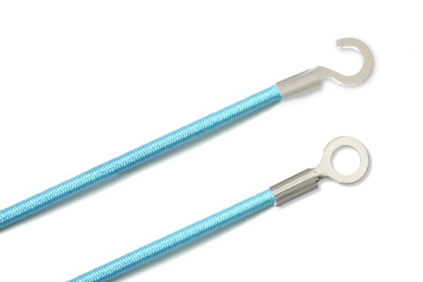 Elastics With Cable Lugs, Closed and Open, Light Blue