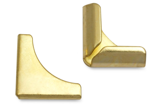 Book Corners, Brass Plated, 14 mm Shank Length, 3,5 mm Capacity
