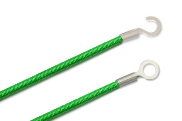 Elastics With Cable Lugs, Closed and Open, Green