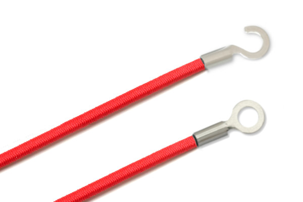 Elastics With Cable Lugs, Closed and Open, Red