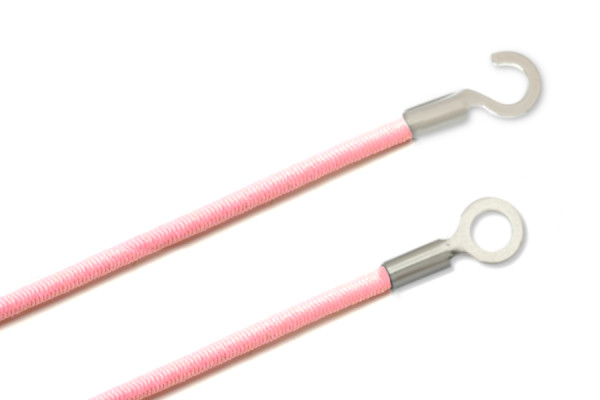 Elastics With Cable Lugs, Closed and Open, Rose