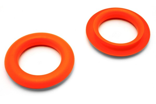 Finger Ring Eyelets, Made of Plastic, Orange