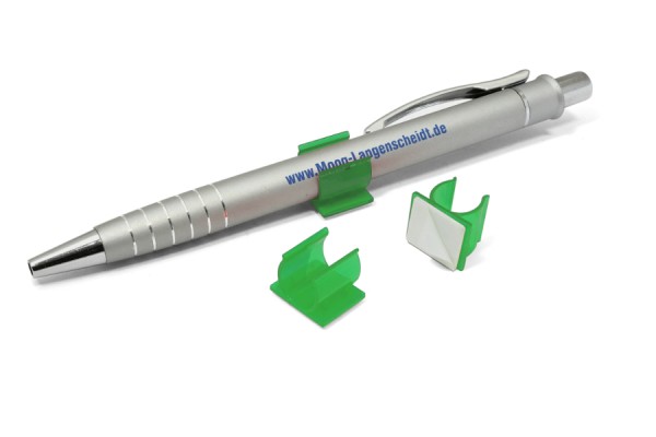 Pen Holders, Made of Plastic, Self-Adhesive, Green