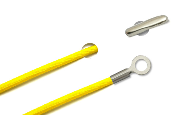 Elastics with Metal End and Closed Cable Lug, Yellow