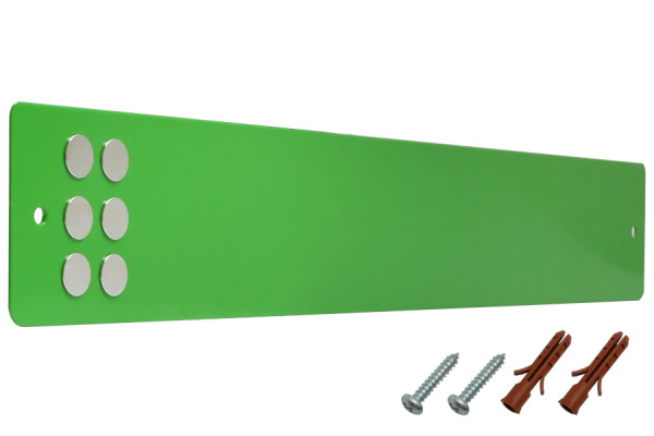 Metal Bars for Magnets incl. Connection Marterial + Magnets, Yellow-Green RAL 6018