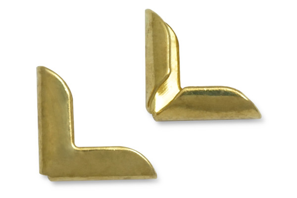 Book Corners, Brass Plated, 10 mm Shank Length, 1,5 mm Capacity