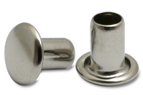 Machine rivets, 3.8 mm Ø shank, 7 mm Ø head, nickel-plated