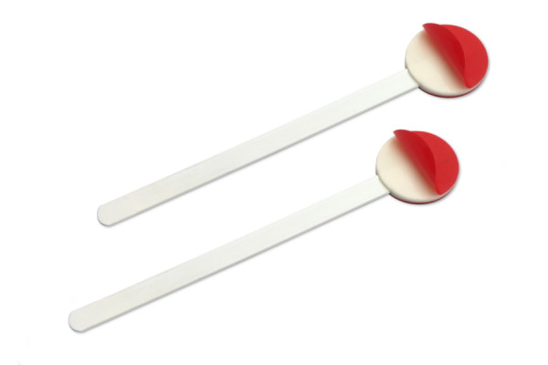 Metal Shelf Wobbler, approx. 80 mm Stick, Plastic Coated, 2 Self-Adhesive Pads
