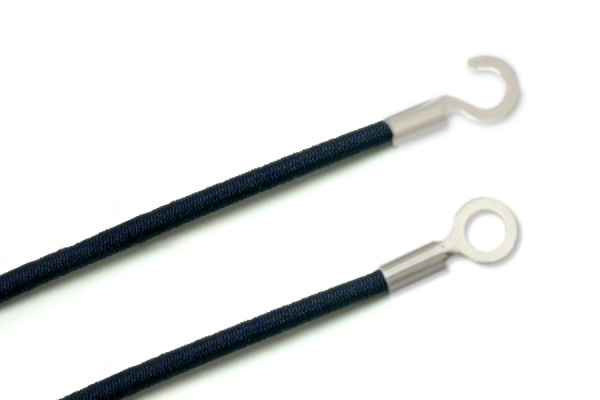 Elastics With Cable Lugs, Closed and Open, Navy-Blue