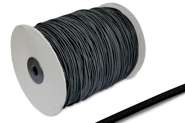 Round Elastics, 2,5 mm Ø, on Spool 400 m, Black