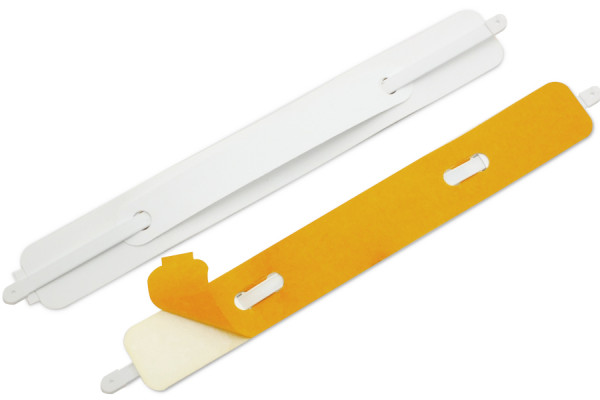 Self-Adhesive File Mechanisms, Plastic Coated Prong with End Caps, 150 x 20 mm, White