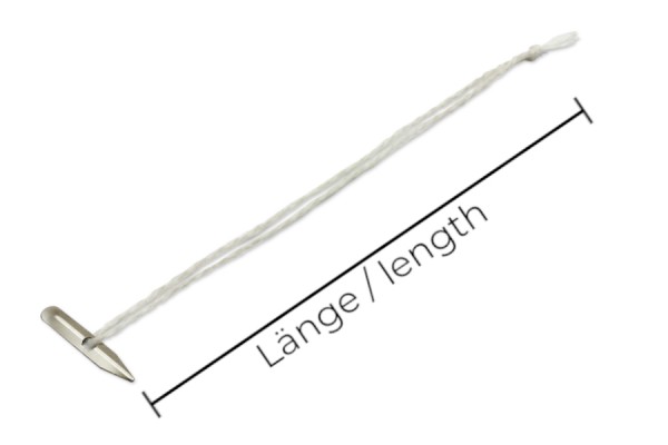 Textile Threads with Metal Ends, White