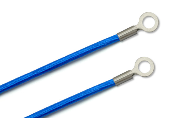Elastics With Cable Lugs, Closed, Aqua Blue