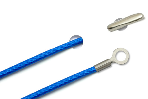 Elastics with Metal End and Closed Cable Lug, Aqua Blue