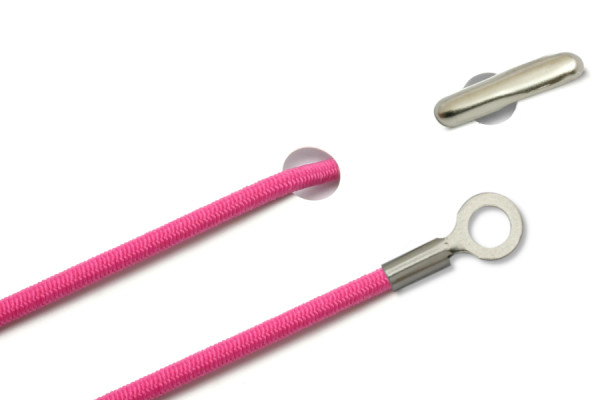 Elastics with Metal End and Closed Cable Lug, Pink