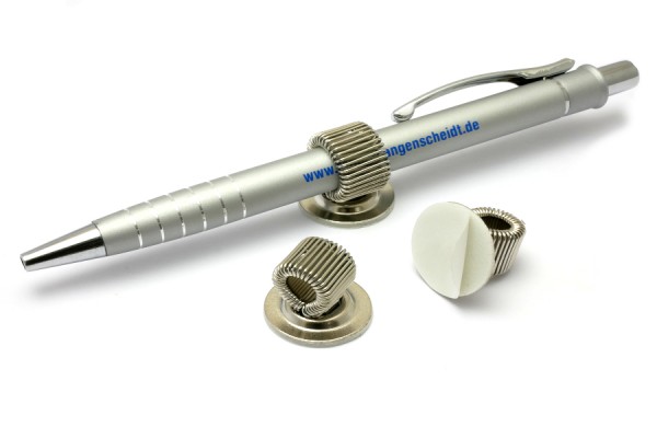 Metal Pen Holders, Self-Adhesive, Nickel Plated, Swiveling