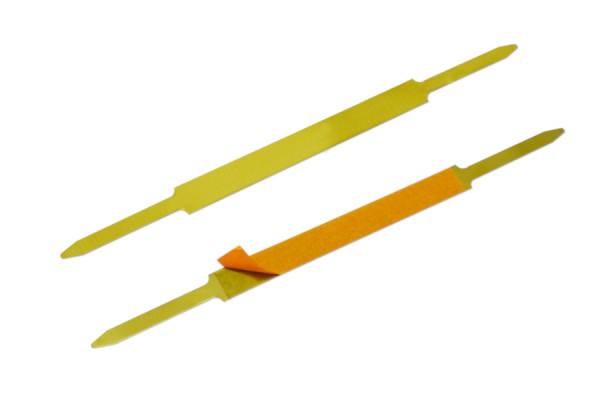 File prongs, Self-Adhesive, with Wide Centerpiece, Gold Lacquered