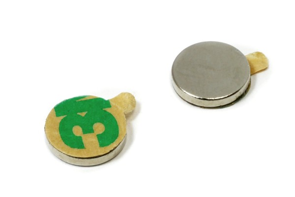 Disc Magnets, 9,5 x 1,5 mm, Self-Adhesive