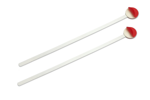 Metal Shelf Wobbler, approx. 160 mm Stick, Plastic Coated, 2 Self-Adhesive Pads