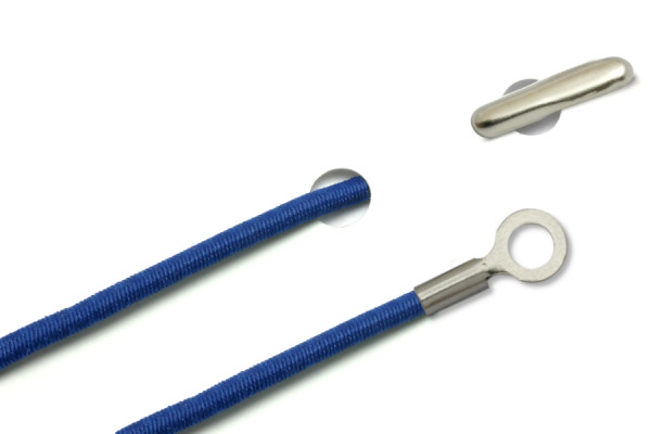 Elastics with Metal End and Closed Cable Lug, Dark Blue