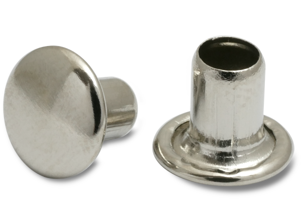 Machine rivets, 4 mm Ø shank, 8 mm Ø head, nickel-plated