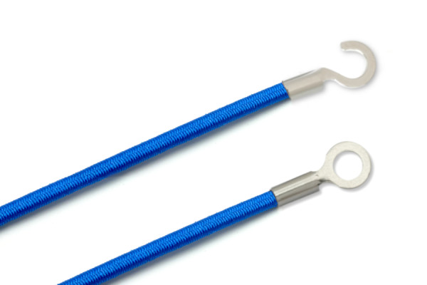 Elastics With Cable Lugs, Closed and Open, Aqua Blue