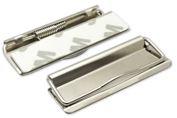 Wire Clip Mechanisms, 50 mm Width, Self-Adhesive Nickel Plated