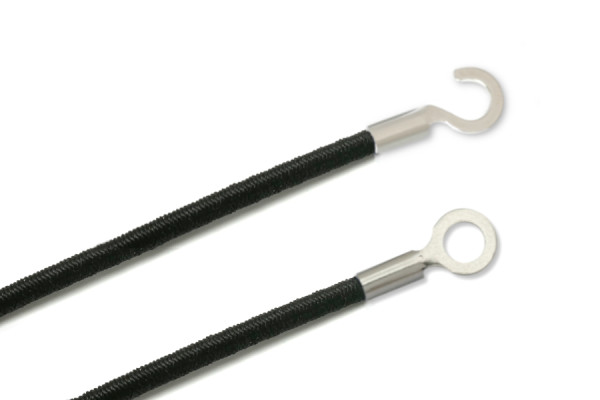 Elastics With Cable Lugs, Closed and Open, Black