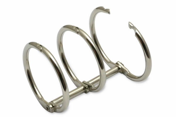Bookrings Triple, 25 mm Diameter, Nickel Plated