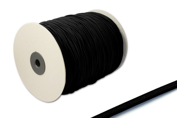 Round Elastics, 2,2 mm Ø, on Spool 500 m, Black