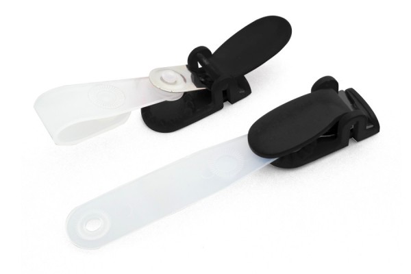 ID Clips for ID Pockets with Slot, Plastic Clip, Black