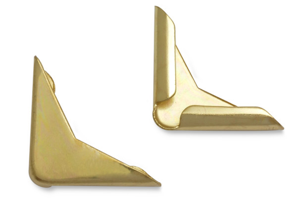 Book Corners, Brass Plated, 19 mm Shank Length, 2,5 mm Capacity