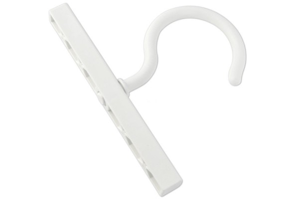 Sample Hangers, Plastic, 78 mm, with Rail, White