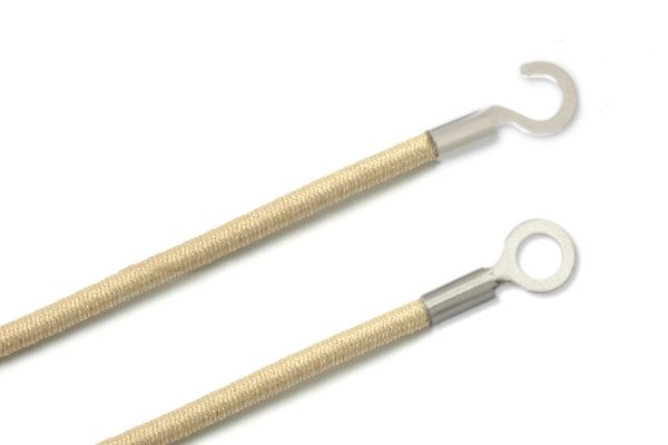 Elastics With Cable Lugs, Closed and Open, Beige