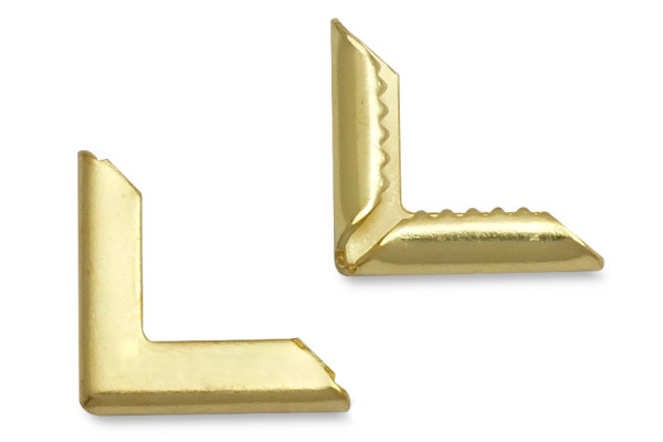 Book Corners, Brass Plated, 13 mm Shank Length, 1,5 mm Capacity
