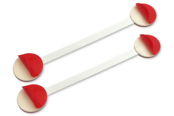 Metal Shelf Wobbler, approx. 80 mm Stick, Plastic Coated, 4 Self-Adhesive Pads