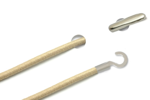 Elastics with Metal End and Open Cable Lug, Beige
